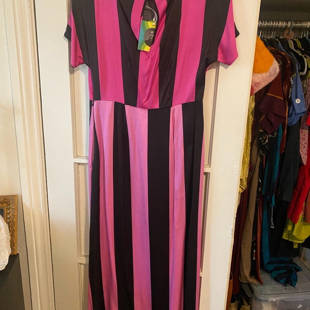 Striped Pink and Black Maxi Dress - Picture 4 of 4